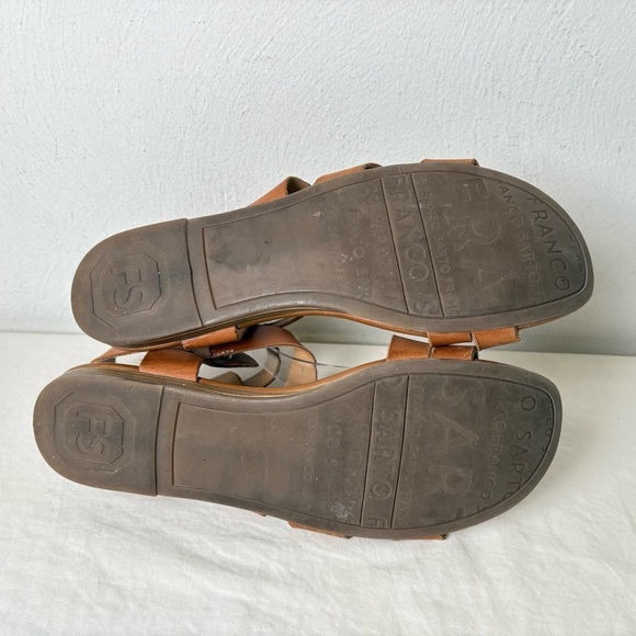 FRANCO SARTO Genji Leather Sandals Cognac Boho Minimalist Neutral 9 - Picture 12 of 16